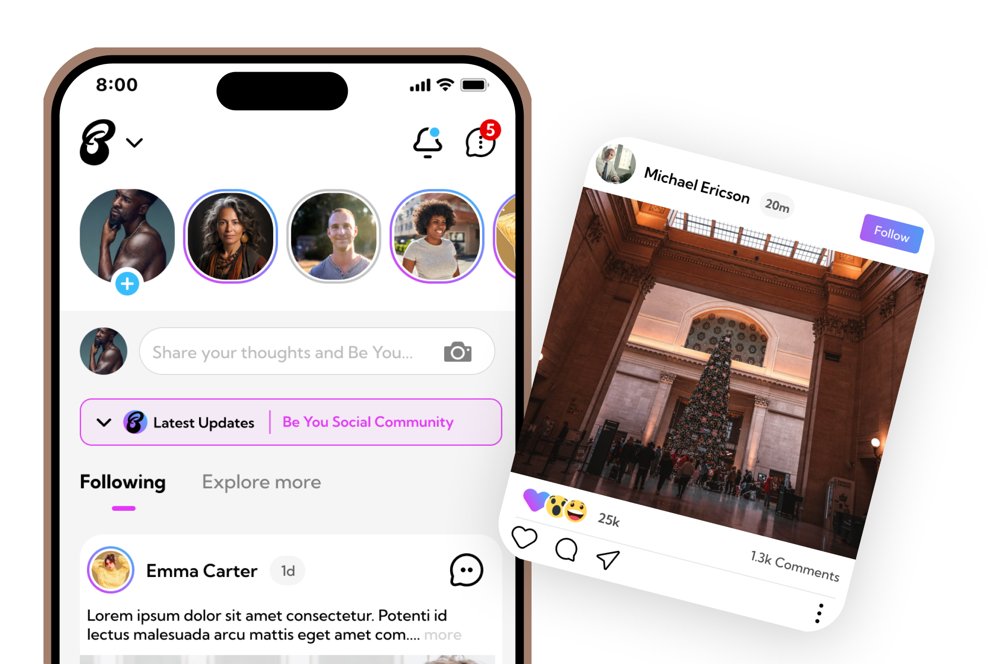 Social Media and Networking Industry — developed features