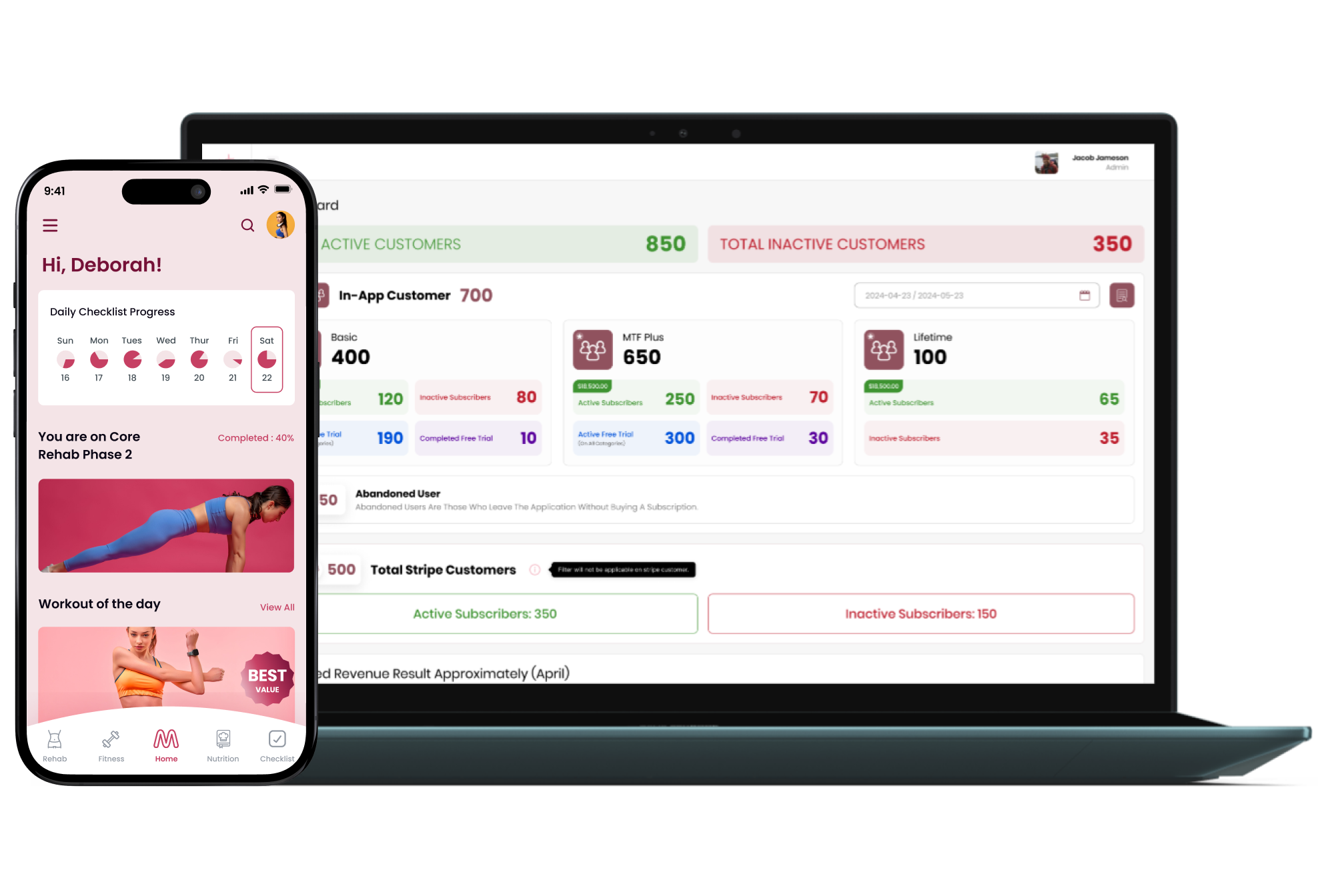 Health & Fitness Industry — developed features
